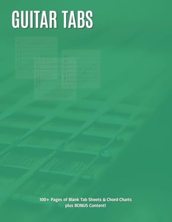 Thumbnail image of the Guitar Tabs book cover featuring bold text and tablature grid lines, designed for musicians and songwriters.